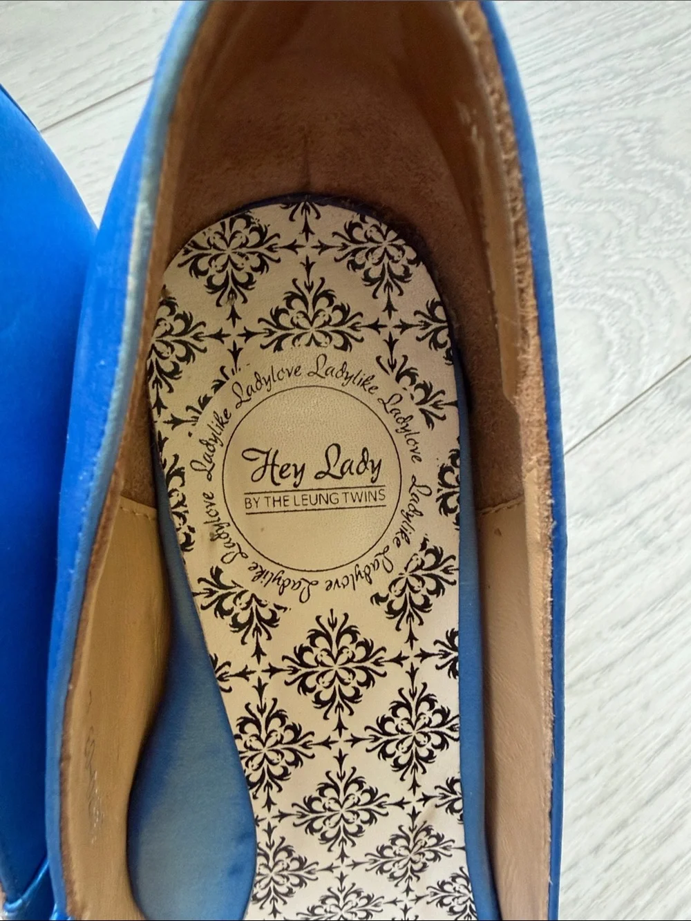 Royal Blue Satin Peep-Toe Heels with Crystal Floral Accent